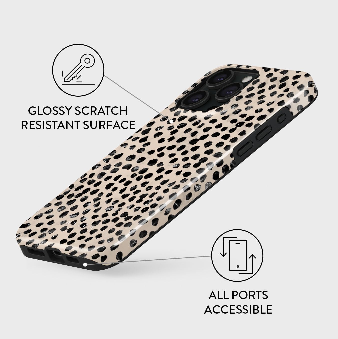 iPhone 16 Pro Max Almond Latte Pattern Hard Shell Case – Cute & Trendy