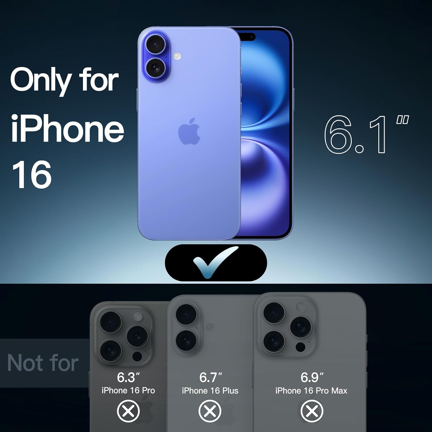 iPhone 16 6.1" Clear Shockproof Bumper – Non-Yellowing, Anti-Scratch (Ultramarine)