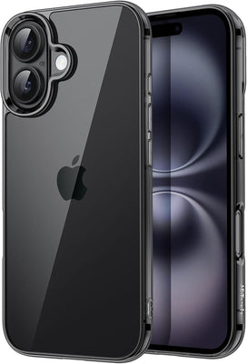 iPhone 16 6.1-Inch, Non-Yellowing Shockproof Phone Bumper Cover, Anti-Scratch Clear Back