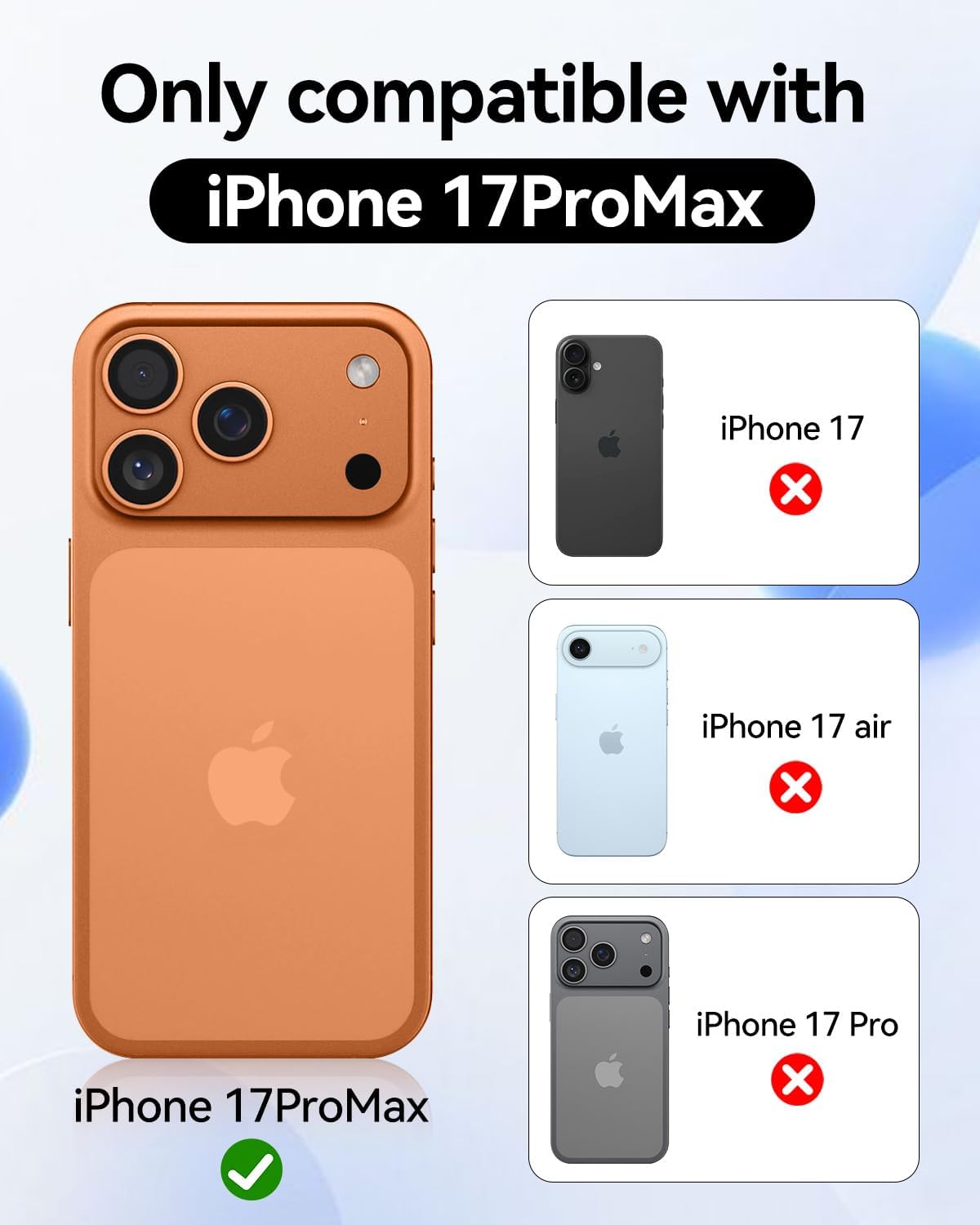 iPhone 17 Pro Max Clear Case – Anti-Yellowing, Slim, Shockproof, Wireless Charging Friendly