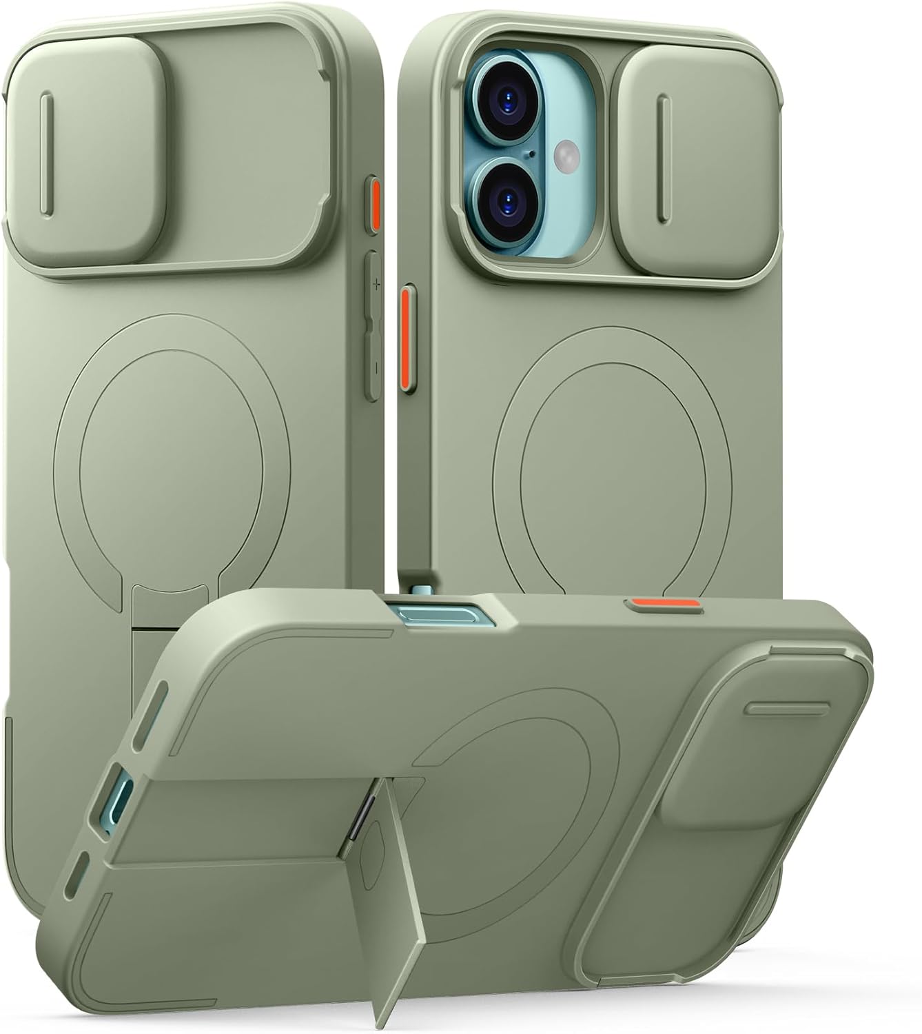 MagSafe iPhone 16 Plus Case – Shockproof Cover with Slide Camera Guard & Kickstand