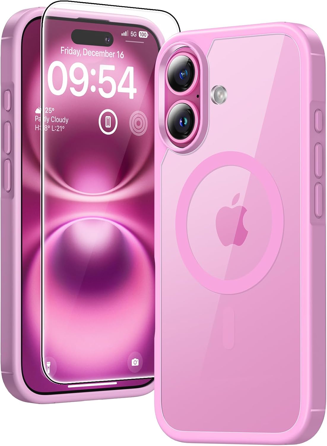 MagSafe iPhone 16 Plus Case (6.7″) – Clear Shockproof Cover with Screen Protector
