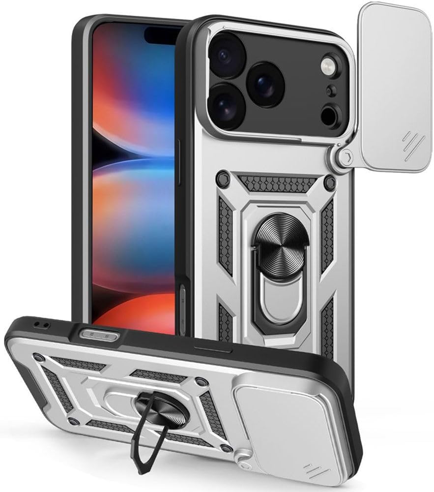 iPhone 17 Pro Max Case – Slide Camera Cover, Magnetic Mount, Military-Grade Shockproof