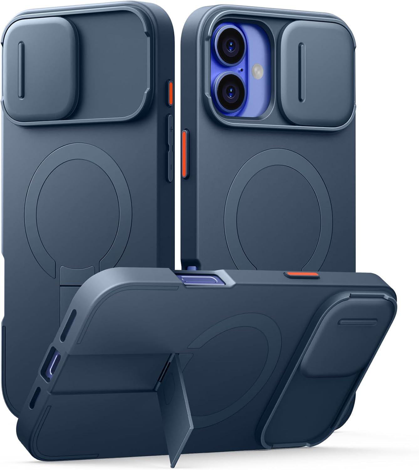 MagSafe iPhone 16 Plus Case – Shockproof Cover with Slide Camera Guard & Kickstand