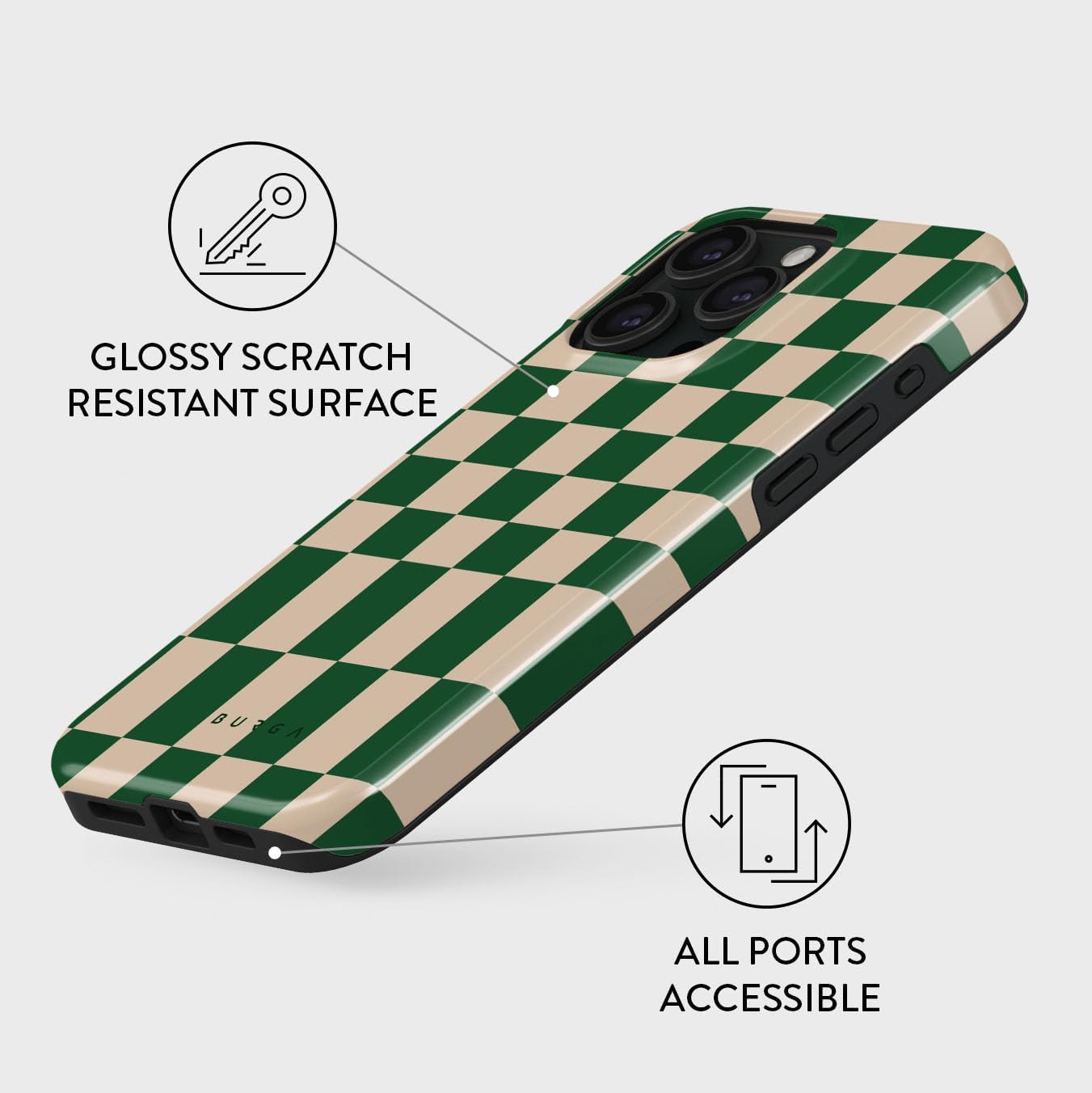 iPhone 15 Pro Max Ivy League Pattern Hard Shell Case – Cute & Trendy