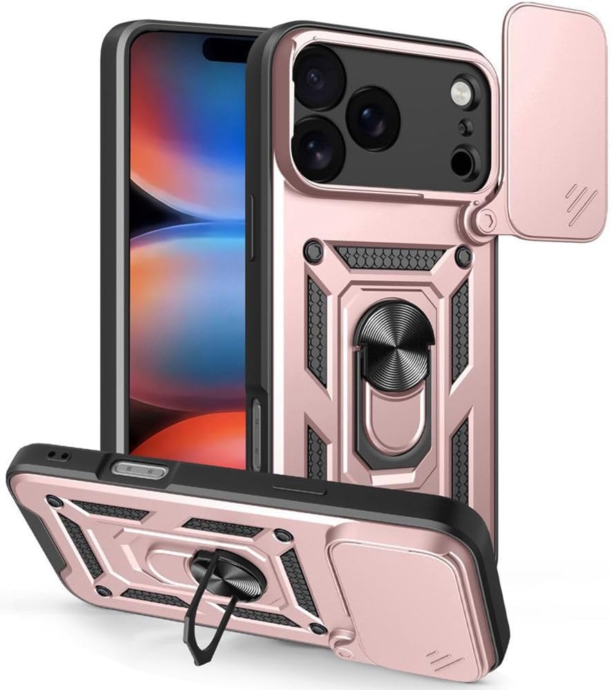 iPhone 17 Pro Max Case – Slide Camera Cover, Magnetic Mount, Military-Grade Shockproof