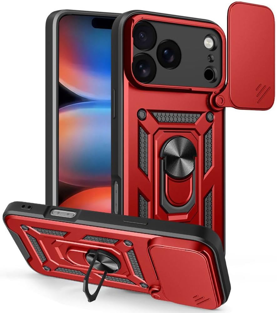 iPhone 17 Pro Max Case – Slide Camera Cover, Magnetic Mount, Military-Grade Shockproof
