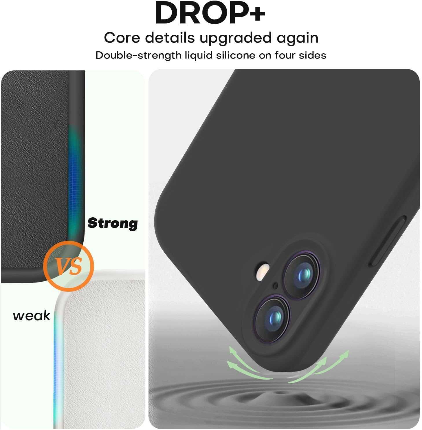 Silicone iPhone 16 Plus Case (6.7″) – Shockproof Cover with Camera Protection