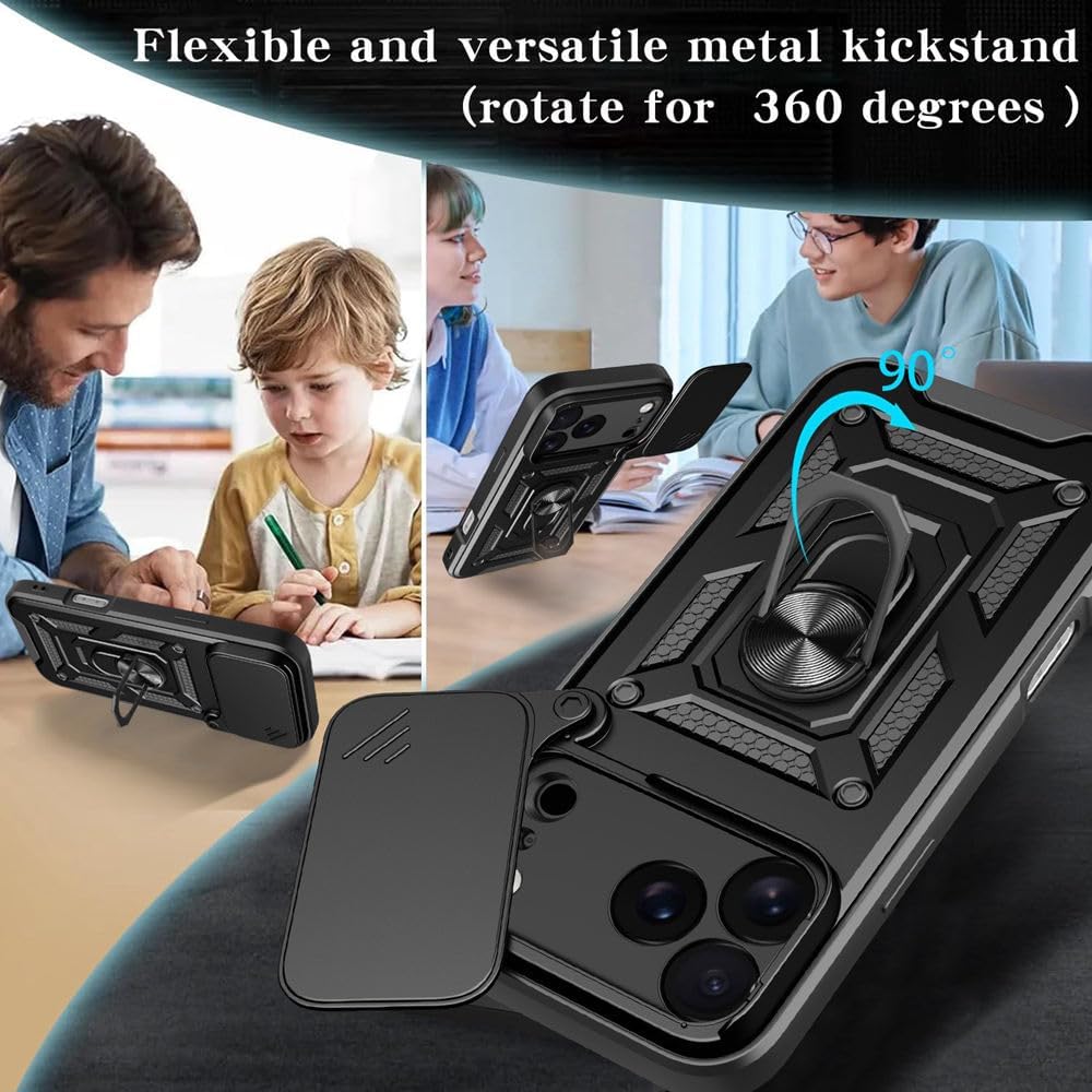 iPhone 17 Pro Max Case – Slide Camera Cover, Magnetic Mount, Military-Grade Shockproof