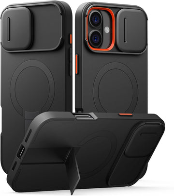 MagSafe iPhone 16 Plus Case – Shockproof Cover with Slide Camera Guard & Kickstand