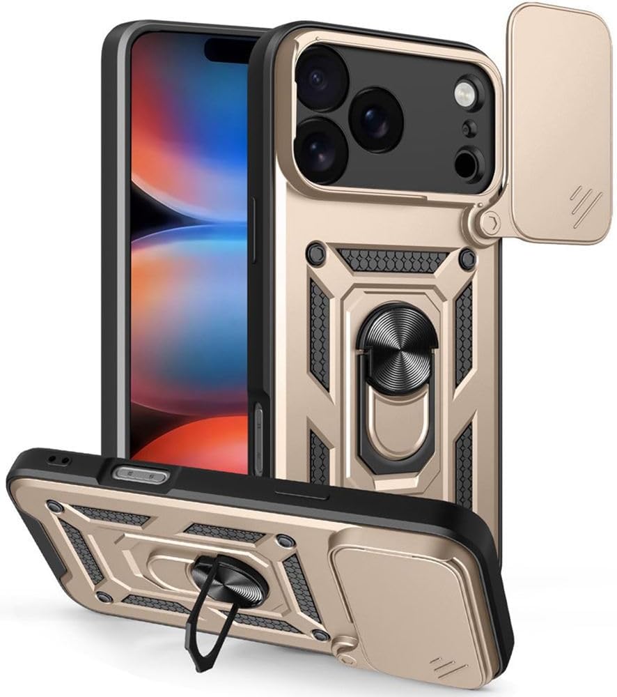 iPhone 17 Pro Max Case – Slide Camera Cover, Magnetic Mount, Military-Grade Shockproof