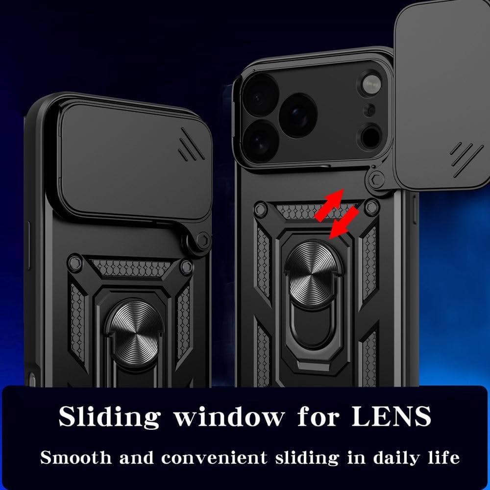 iPhone 17 Pro Max Case – Slide Camera Cover, Magnetic Mount, Military-Grade Shockproof