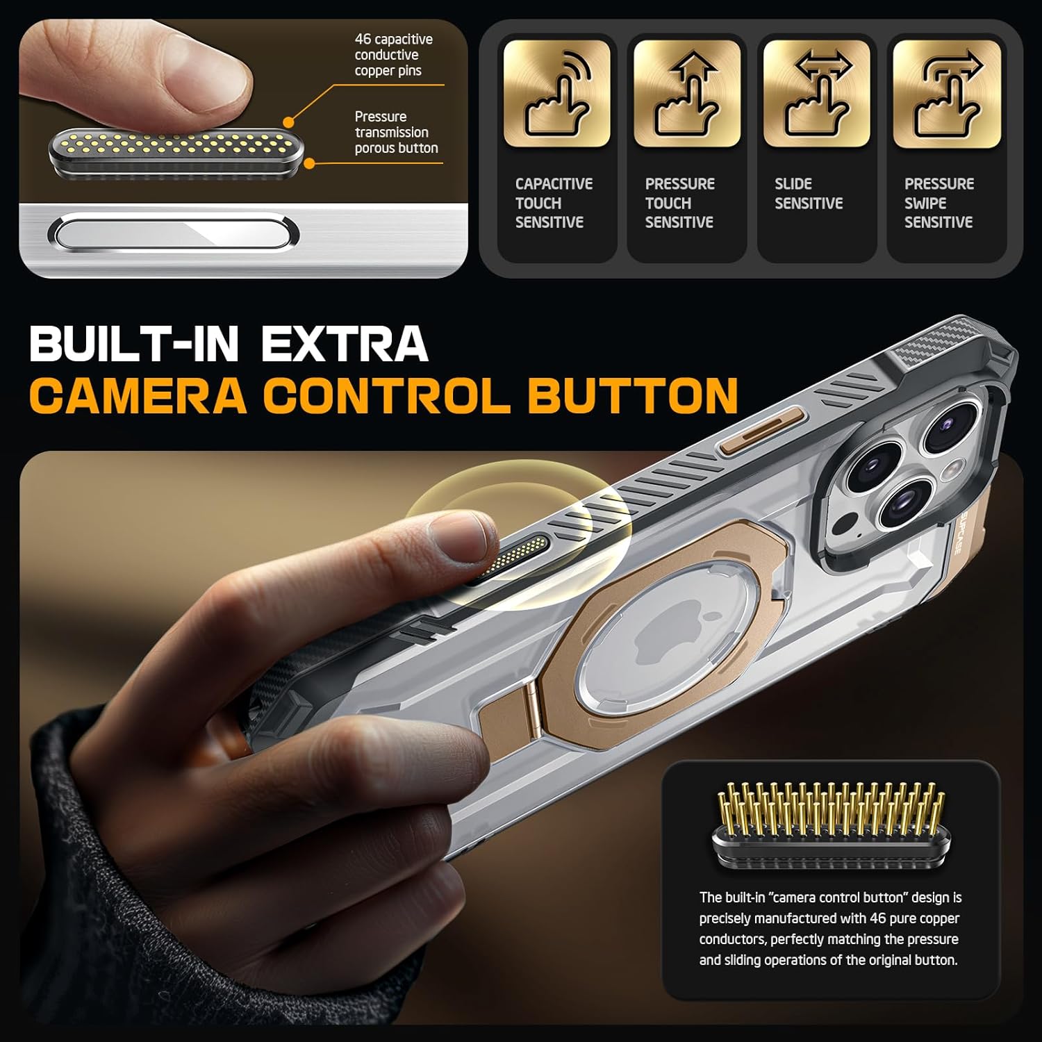 iPhone 16 Pro Magnetic Rugged Case with Camera Button