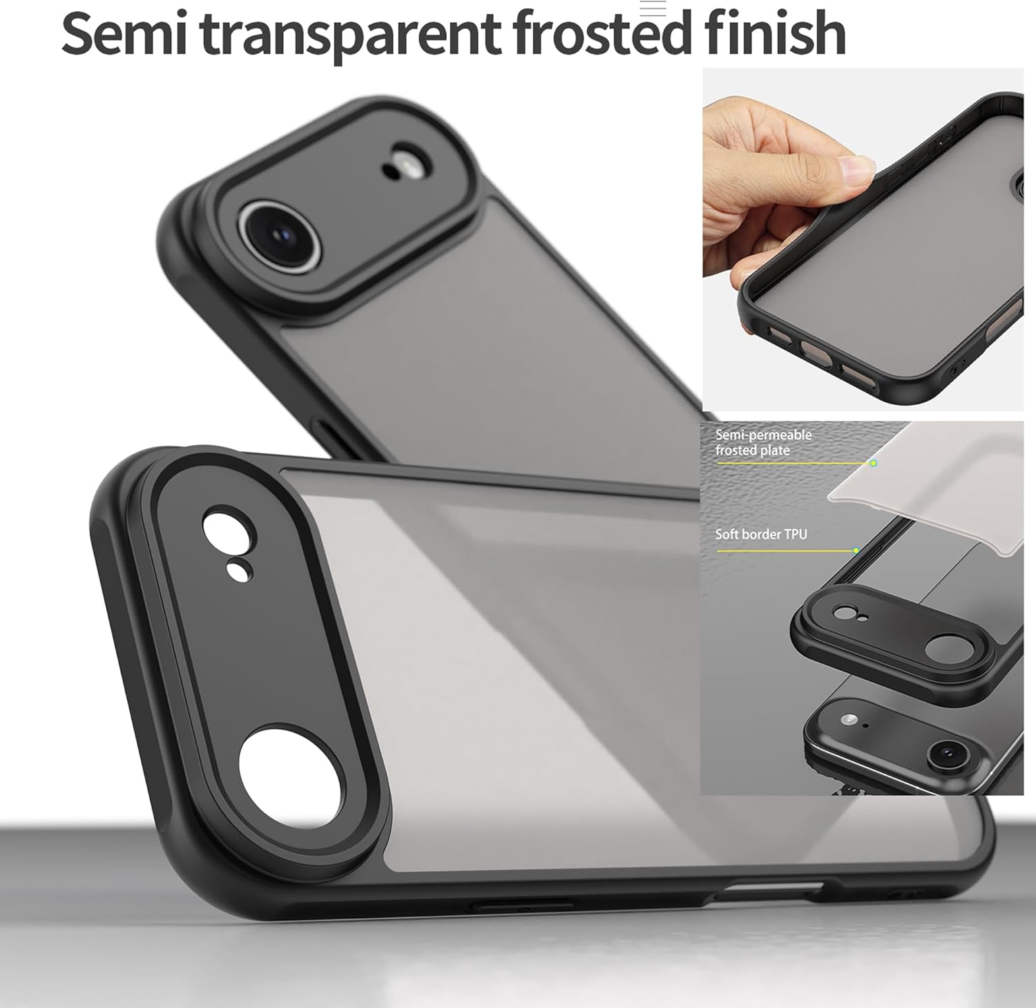 iPhone 17 Air Matte Case – Military-Grade, Anti-Fall, Anti-Fingerprint, Black