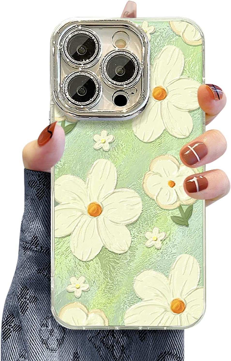 iPhone 16 Pro Max Case – Colorful Retro Floral Oil Painting, Cute & Protective