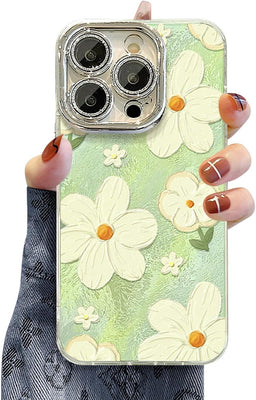 iPhone 16 Pro Max Case – Colorful Retro Floral Oil Painting, Cute & Protective