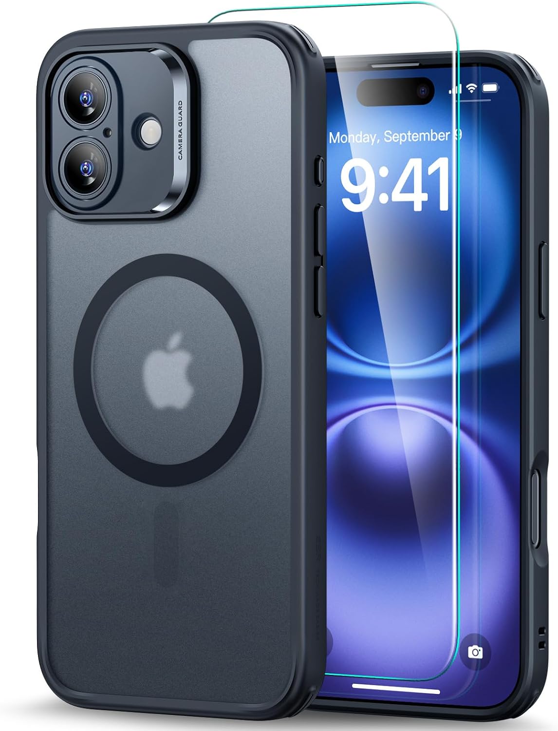 iPhone 16 Plus Case (4-in-1 Set) – MagSafe Compatible, Matte Military-Grade Cover with Screen Protector