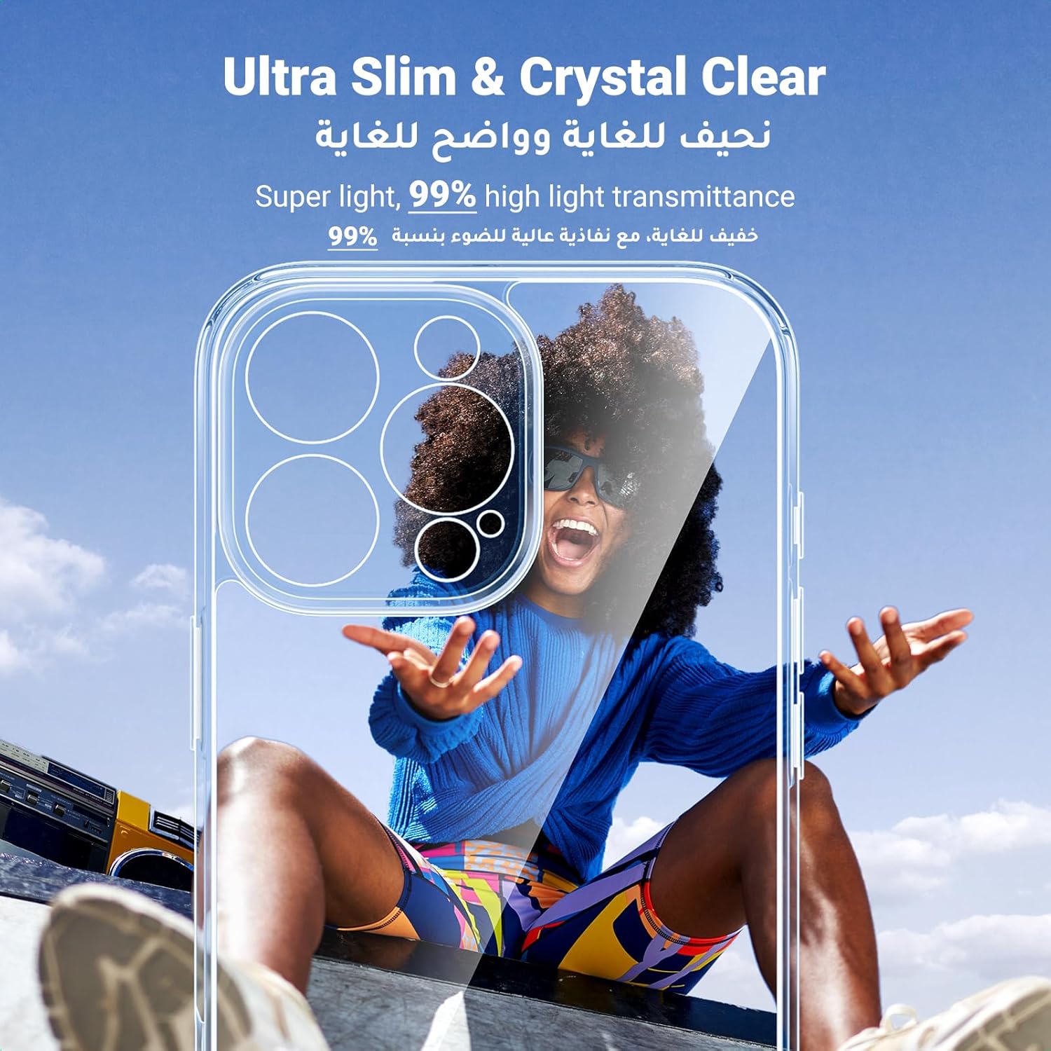 iPhone 16 Pro Max Clear Case – MIL-Grade, iCrystal Tech, Anti-Scratch, Slim with Air-Guard