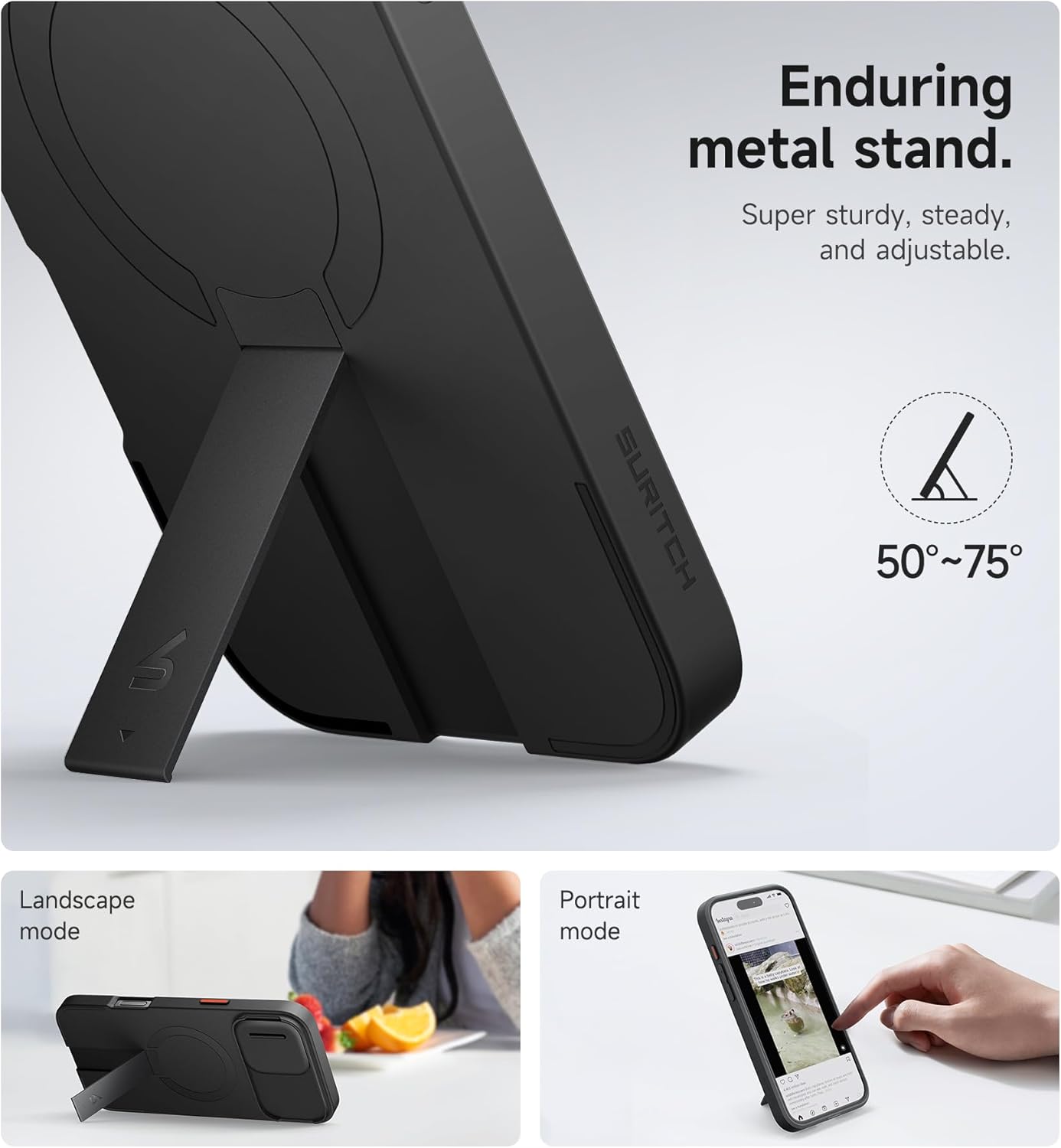 MagSafe iPhone 16 Plus Case – Shockproof Cover with Slide Camera Guard & Kickstand