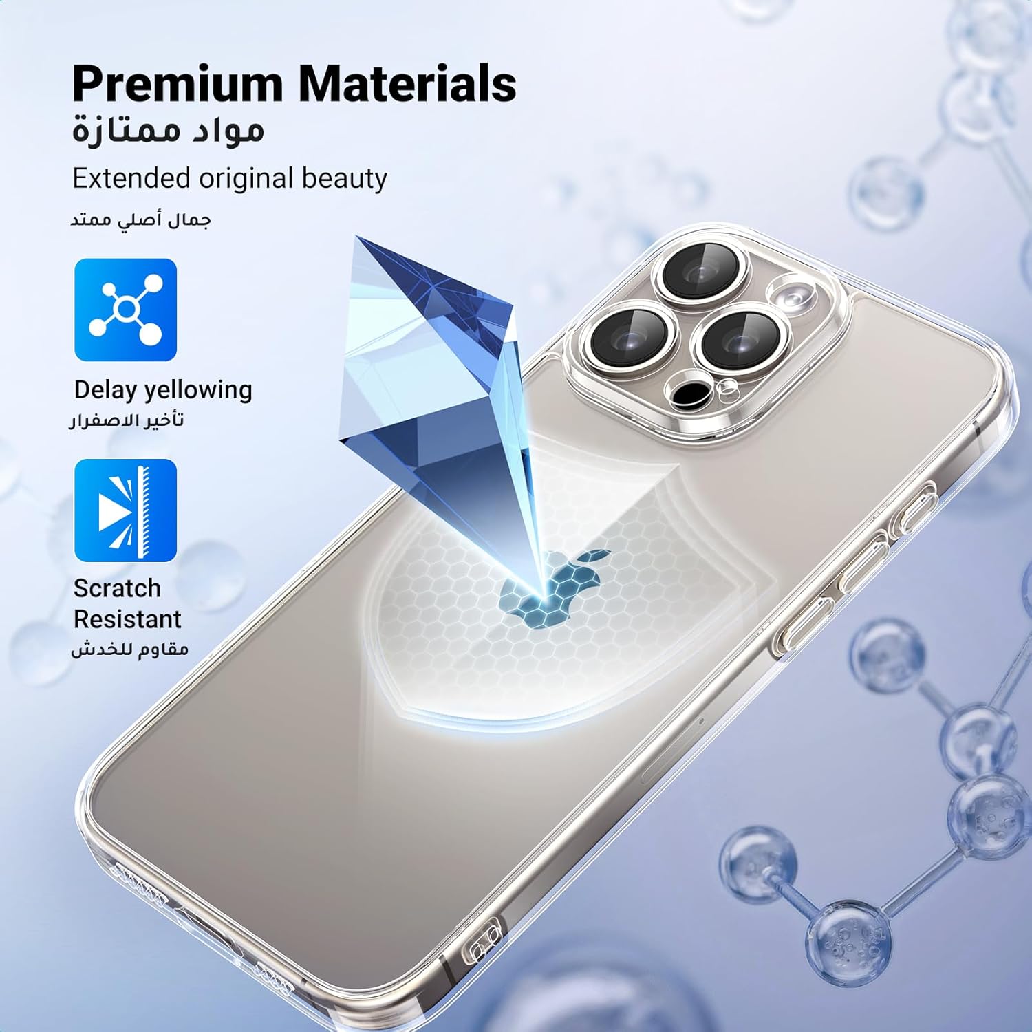 hone 16 Pro Clear Case – MIL-Grade, iCrystal Tech, Anti-Scratch, Slim with Air-Guard