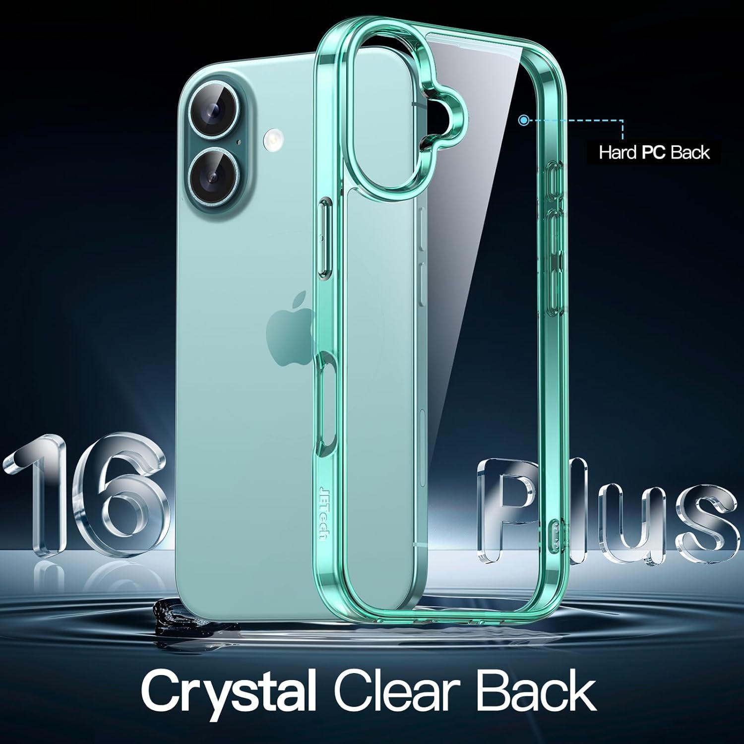 iPhone 16 6.1" Clear Shockproof Bumper – Non-Yellowing, Anti-Scratch (Teal)