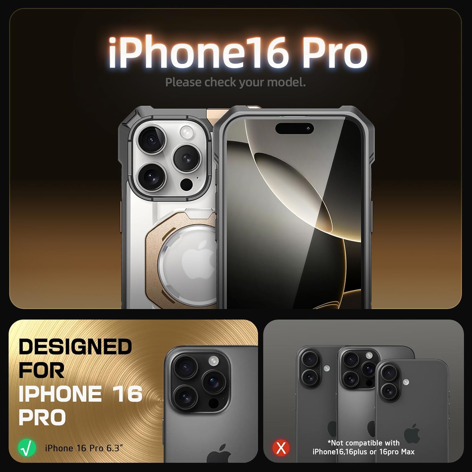 iPhone 16 Pro Magnetic Rugged Case with Camera Button