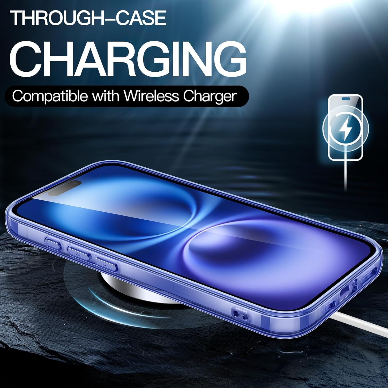 iPhone 16 6.1" Clear Shockproof Bumper – Non-Yellowing, Anti-Scratch (Ultramarine)