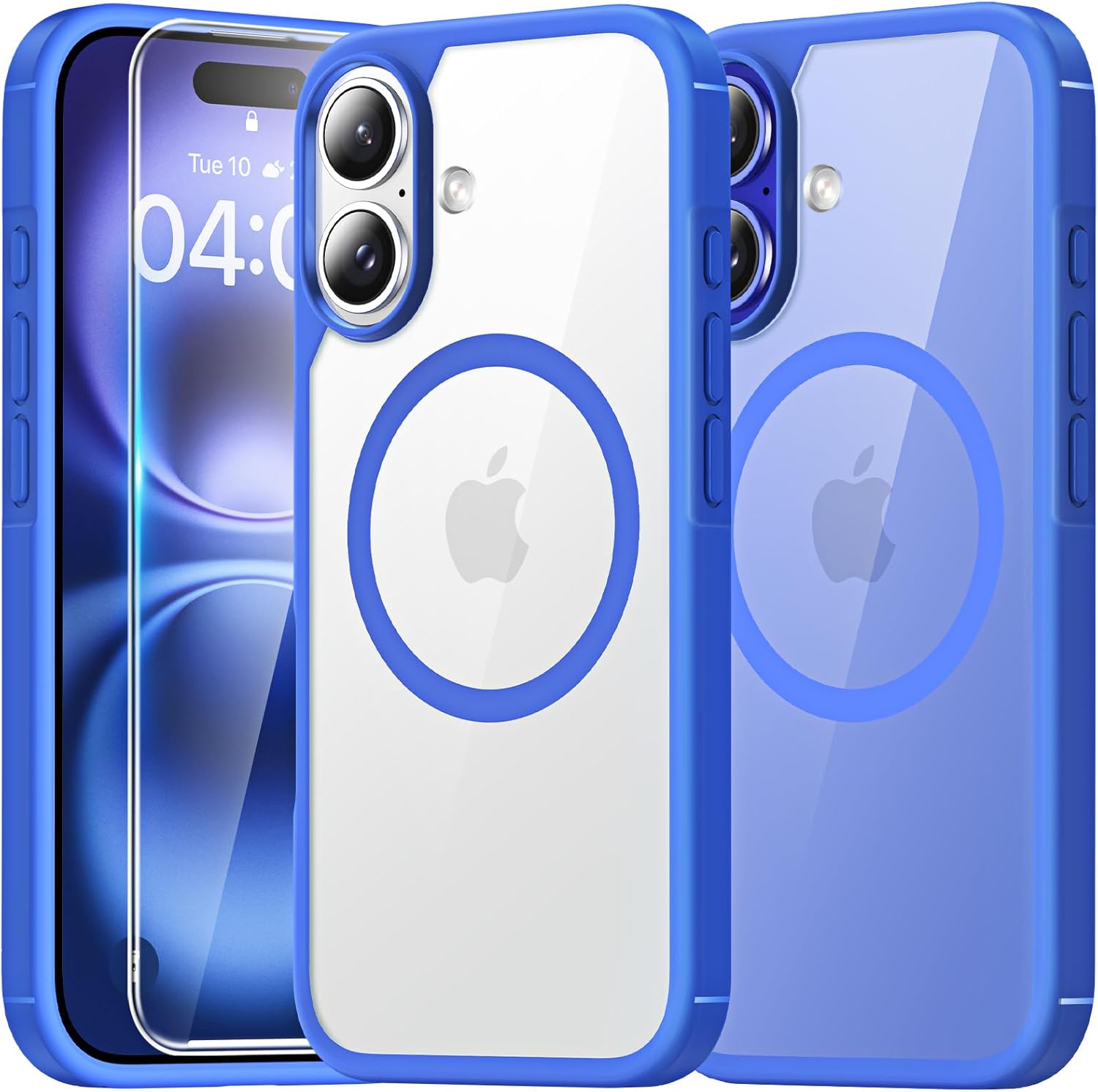 MagSafe iPhone 16 Plus Case (6.7″) – Clear Shockproof Cover with Screen Protector