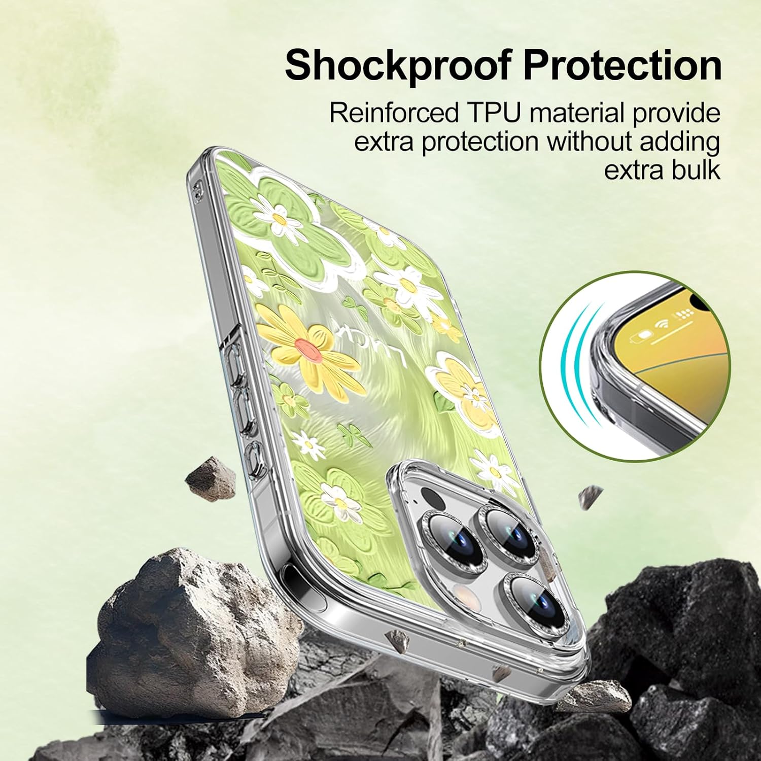 iPhone 16 Pro Max Case – Colorful Retro Floral Oil Painting, Cute & Protective