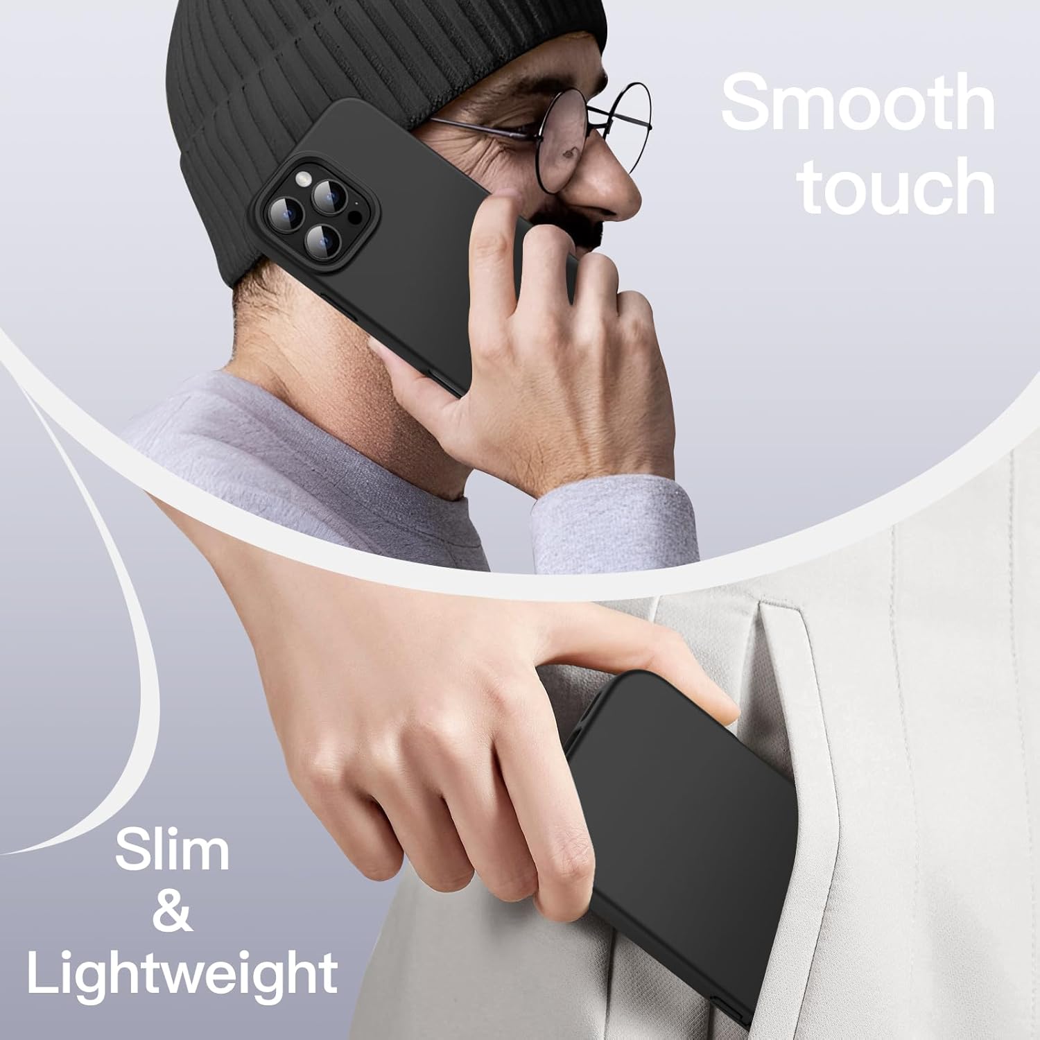 iPhone 16 Pro – Soft Touch Protective Case with Microfiber Lining