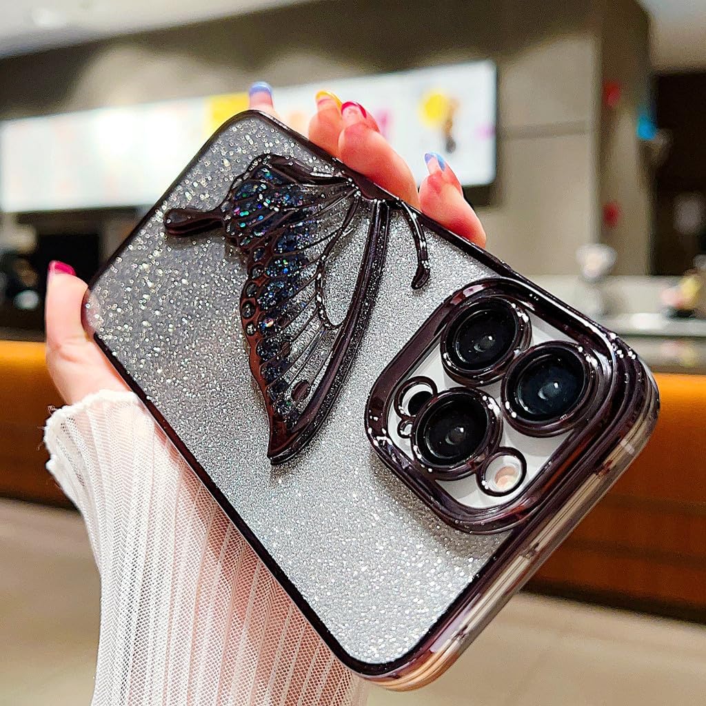 Sparkly iPhone 16 Pro Case with Camera Protector