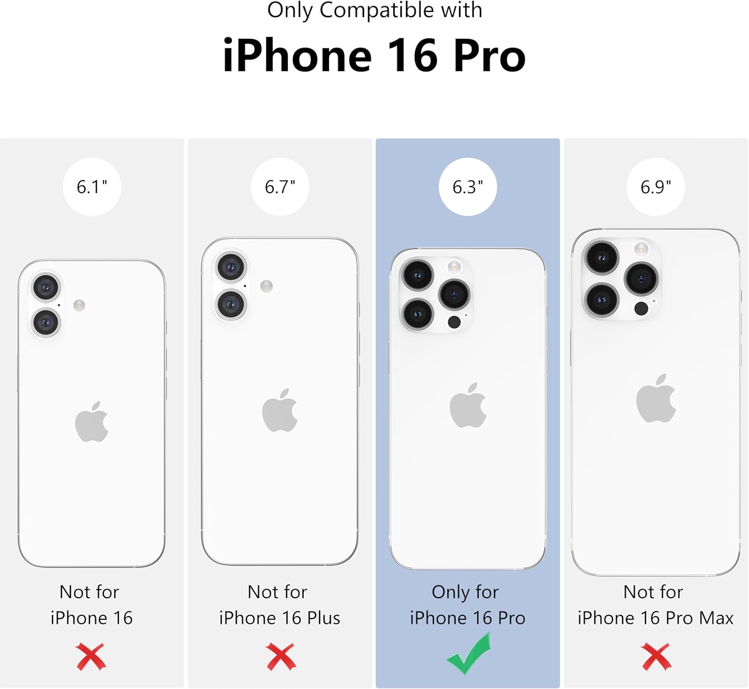 iPhone 16 Pro Mirror Case – Glossy, Shockproof, Clear Makeup Cover