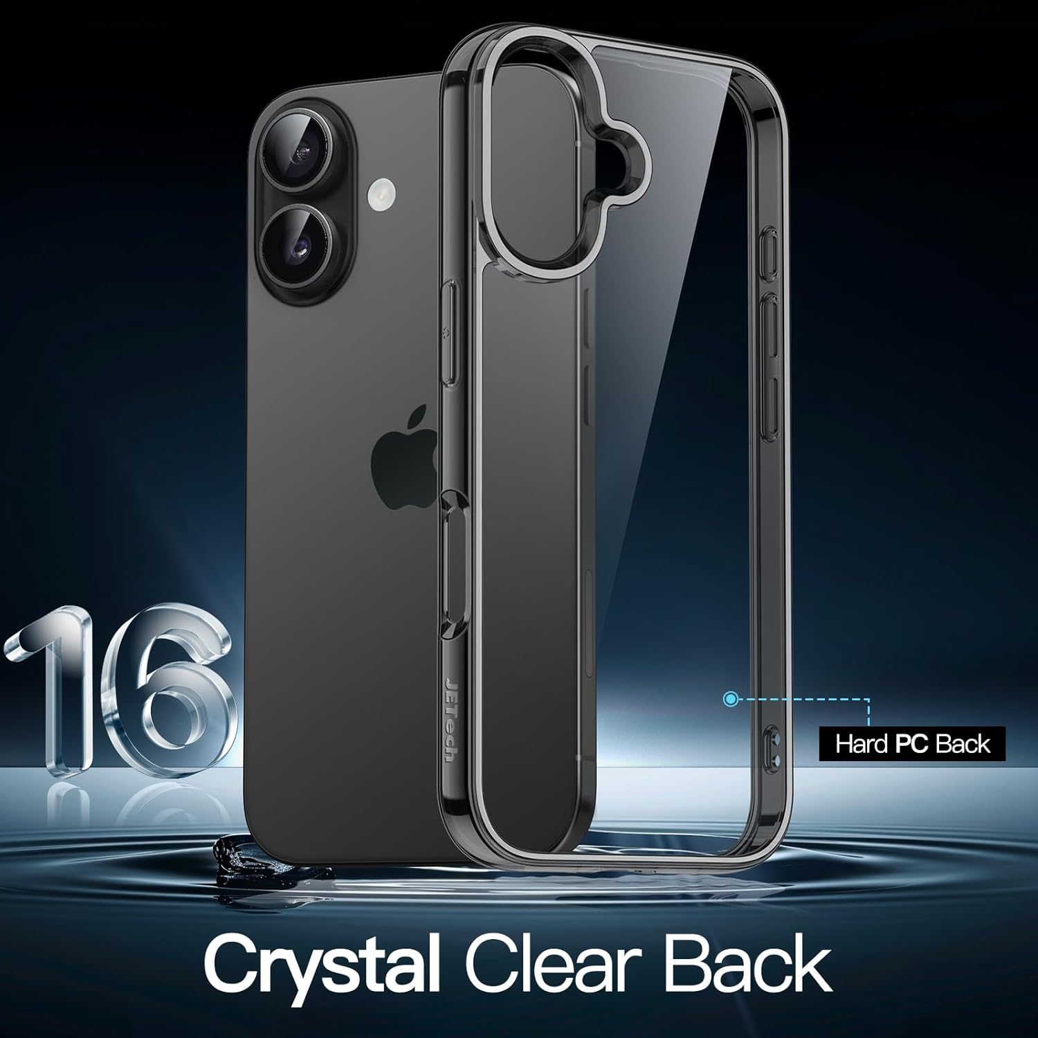 iPhone 16 6.1-Inch, Non-Yellowing Shockproof Phone Bumper Cover, Anti-Scratch Clear Back