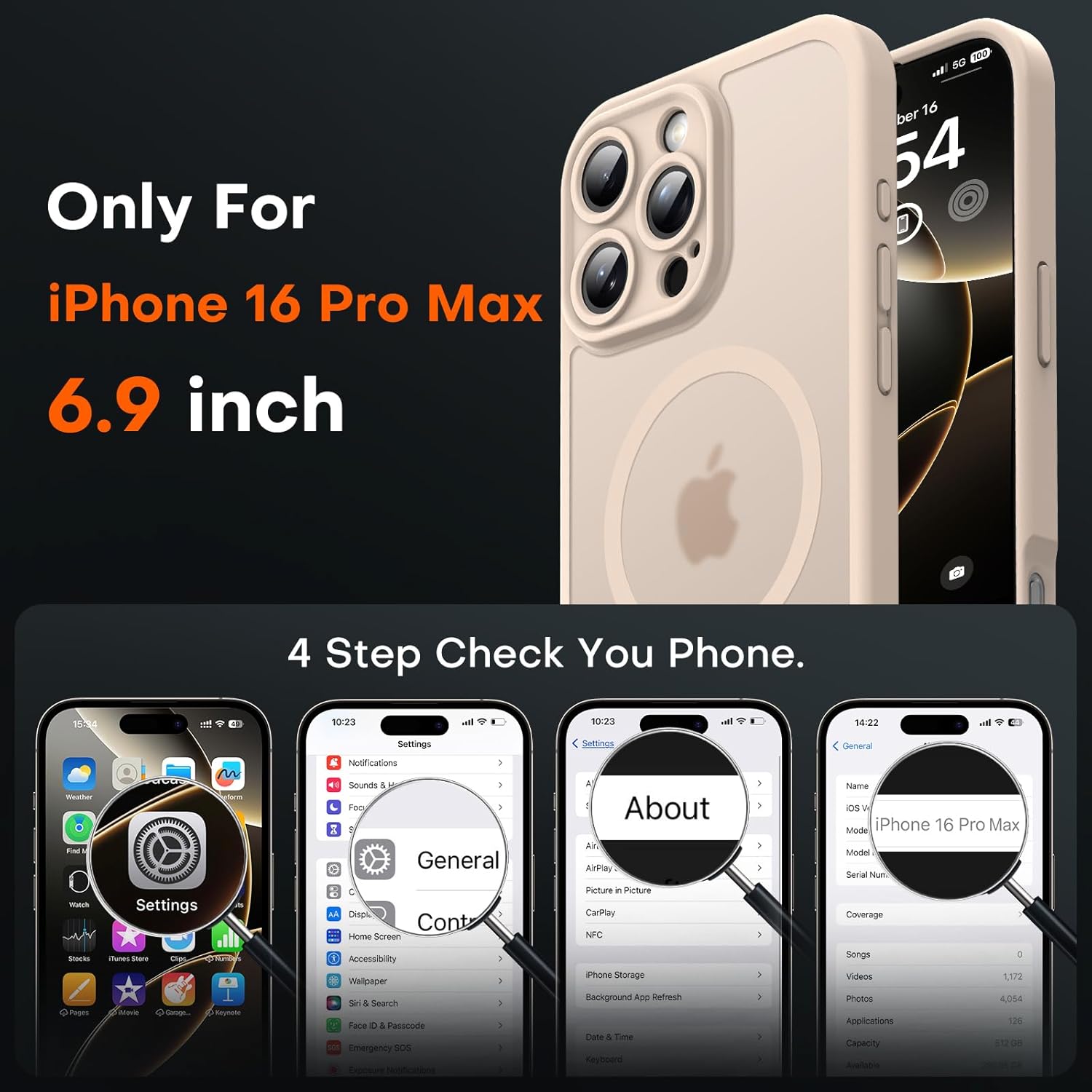 iPhone 16 Pro Max Case – Magnetic, Shockproof, Matte, Anti-Scratch