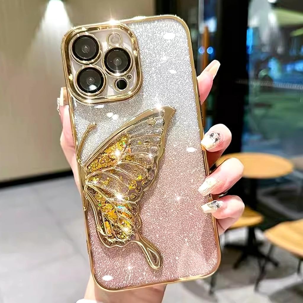 Sparkly iPhone 16 Pro Case with Camera Protector