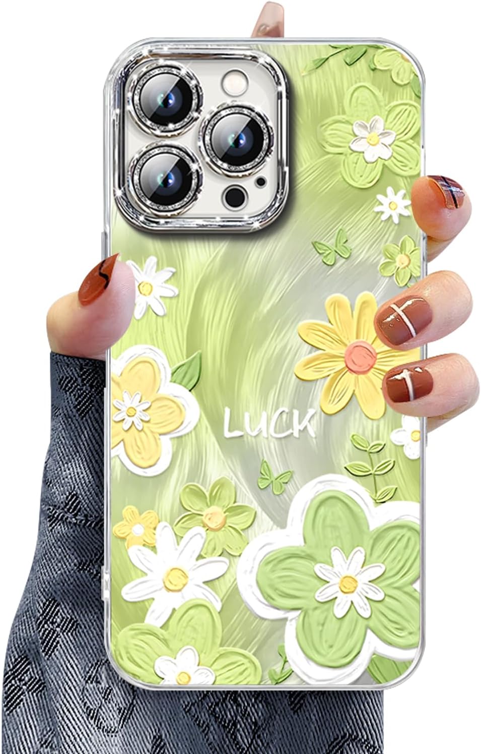 iPhone 16 Pro Max Case – Colorful Retro Floral Oil Painting, Cute & Protective