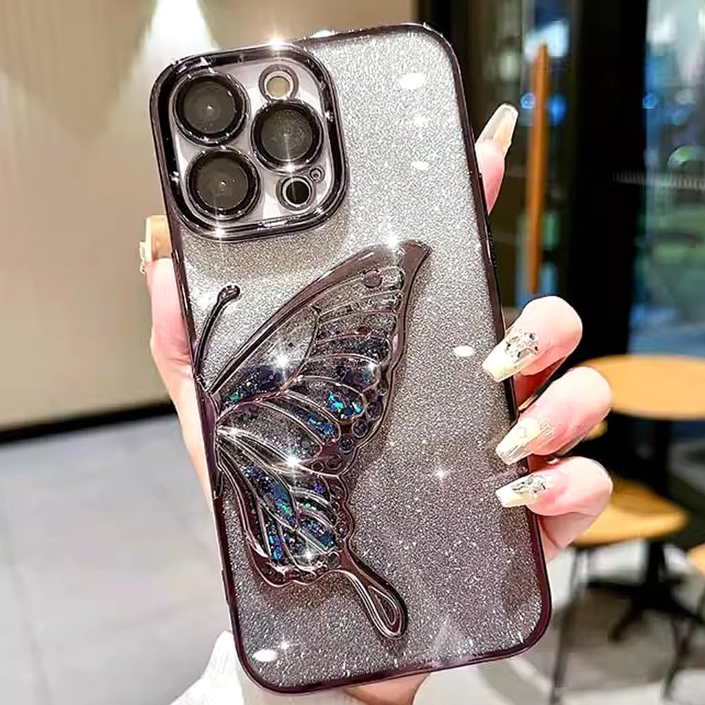 Sparkly iPhone 16 Pro Case with Camera Protector