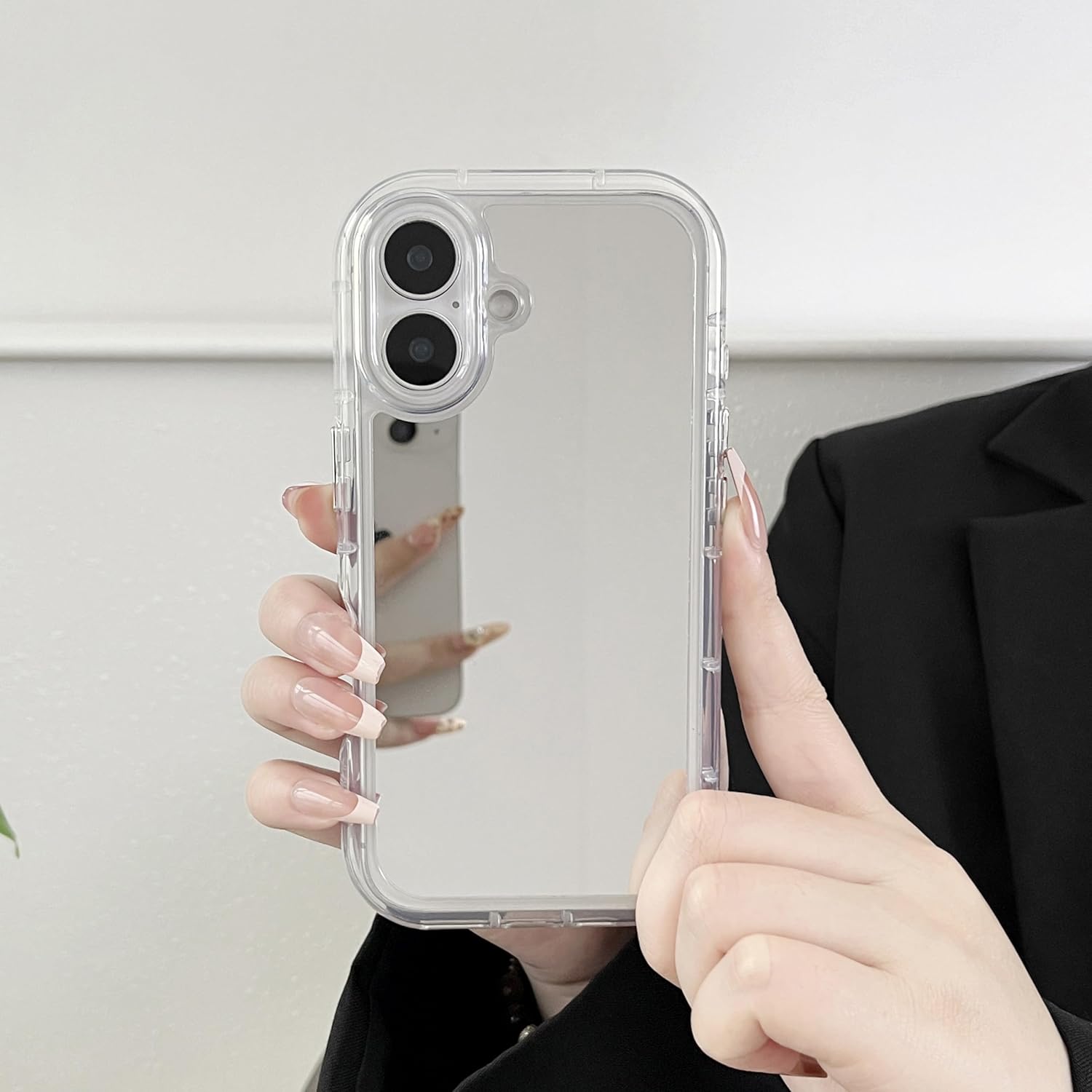 Mirror Case for iPhone 16 Plus – Cute Glossy Makeup Cover, Shockproof & Protective