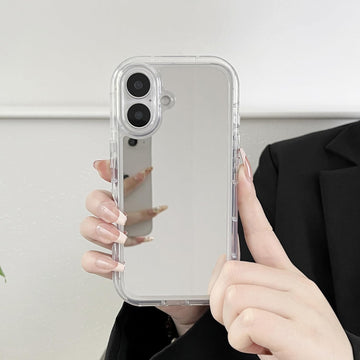 Mirror Case for iPhone 16 Plus – Cute Glossy Makeup Cover, Shockproof & Protective