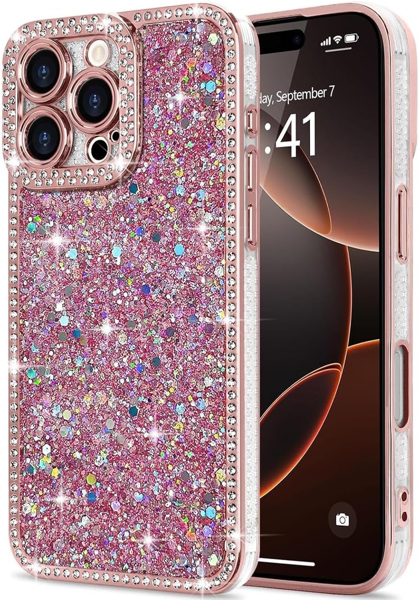 iPhone 16 Pro Max Bling Case – Crystal Diamond Bumper, Soft & Protective