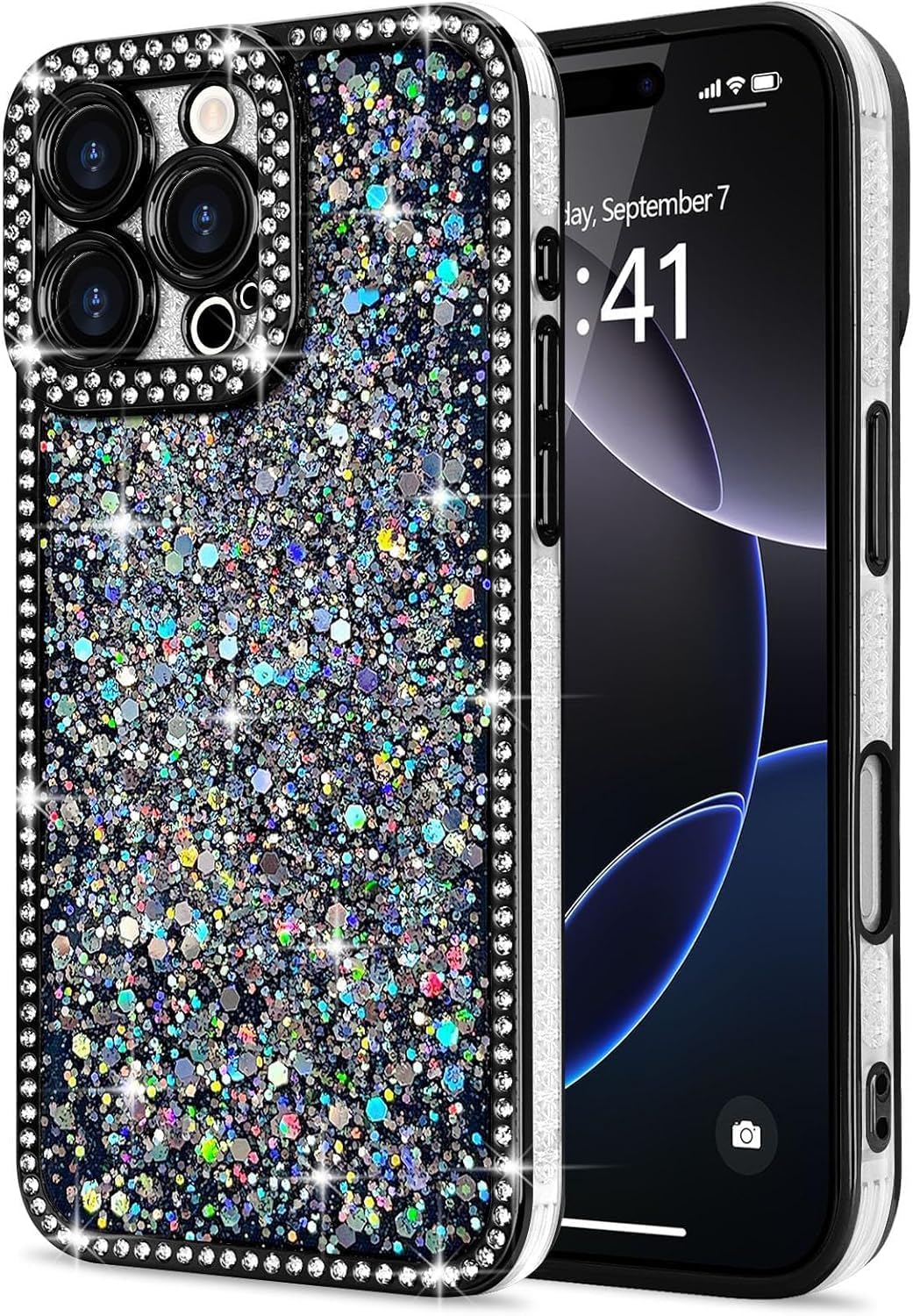 iPhone 16 Pro Max Bling Case – Crystal Diamond Bumper, Soft & Protective