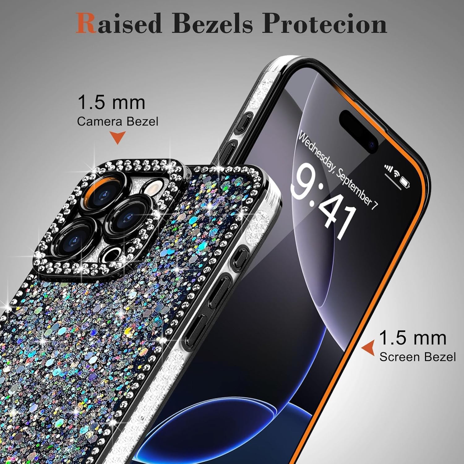 iPhone 16 Pro Max Bling Case – Crystal Diamond Bumper, Soft & Protective