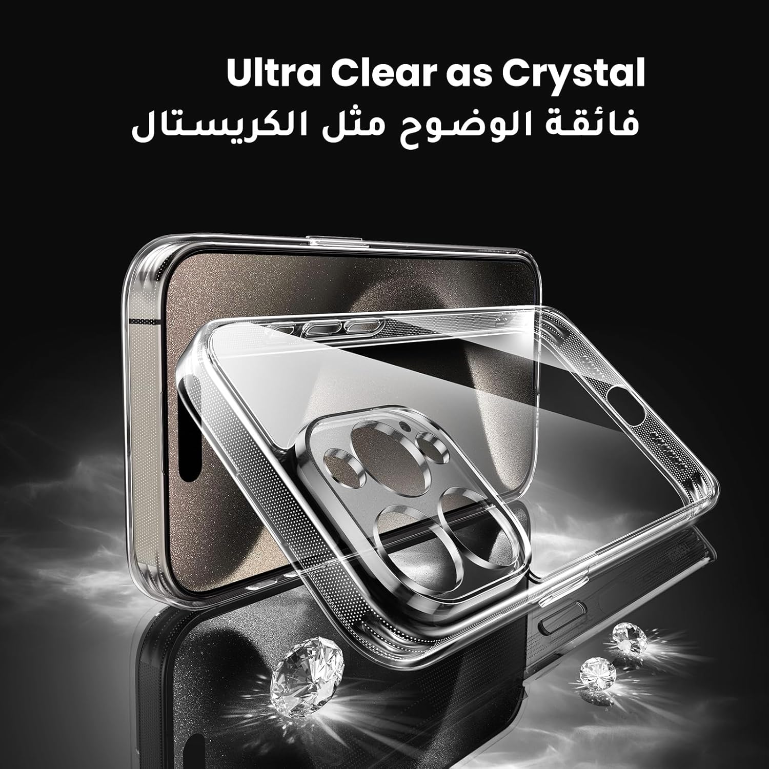 iPhone 15 Pro Max Clear Case – MIL-Grade, Anti-Yellow, Anti-Scratch, Slim with Air-Guard