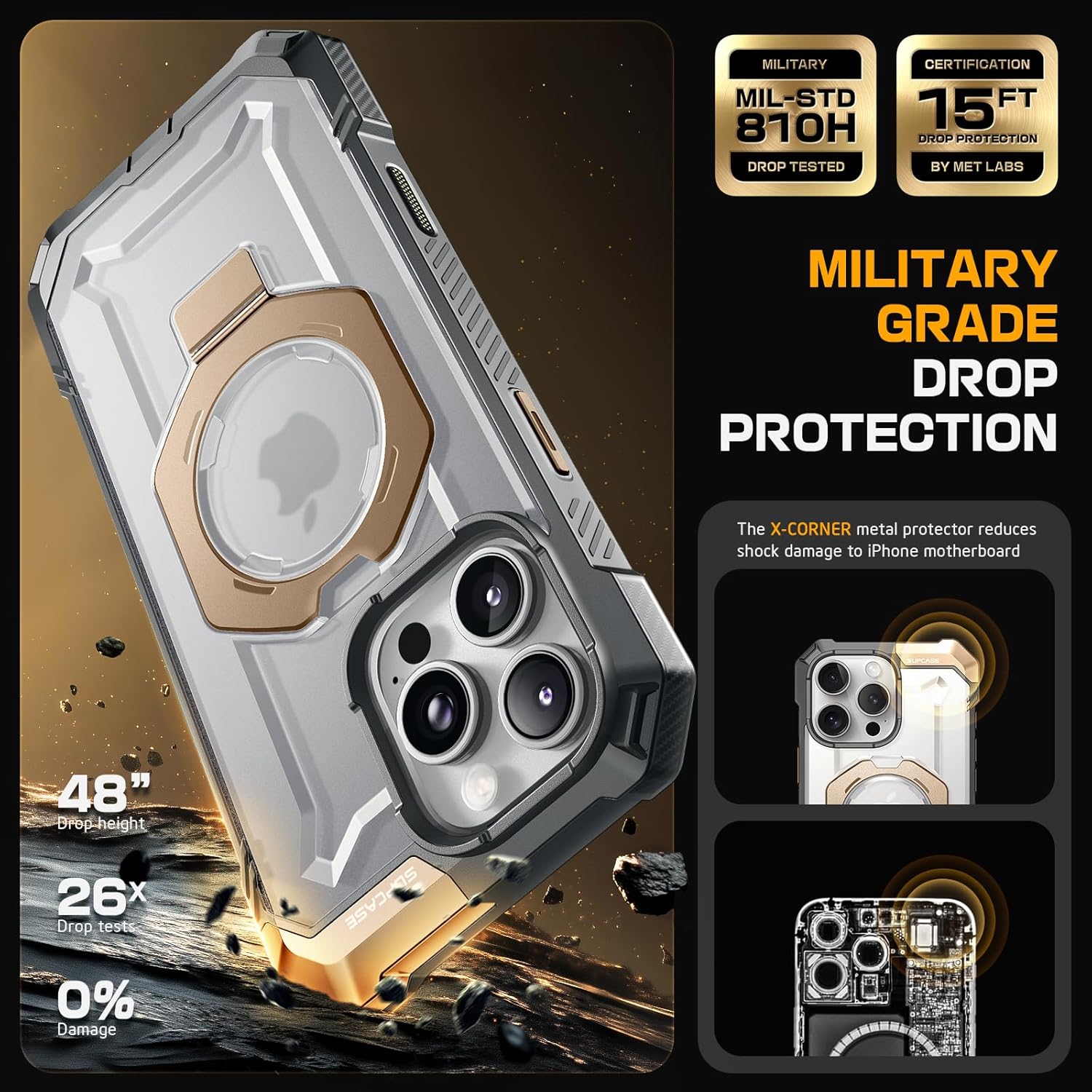 iPhone 16 Pro Magnetic Rugged Case with Camera Button