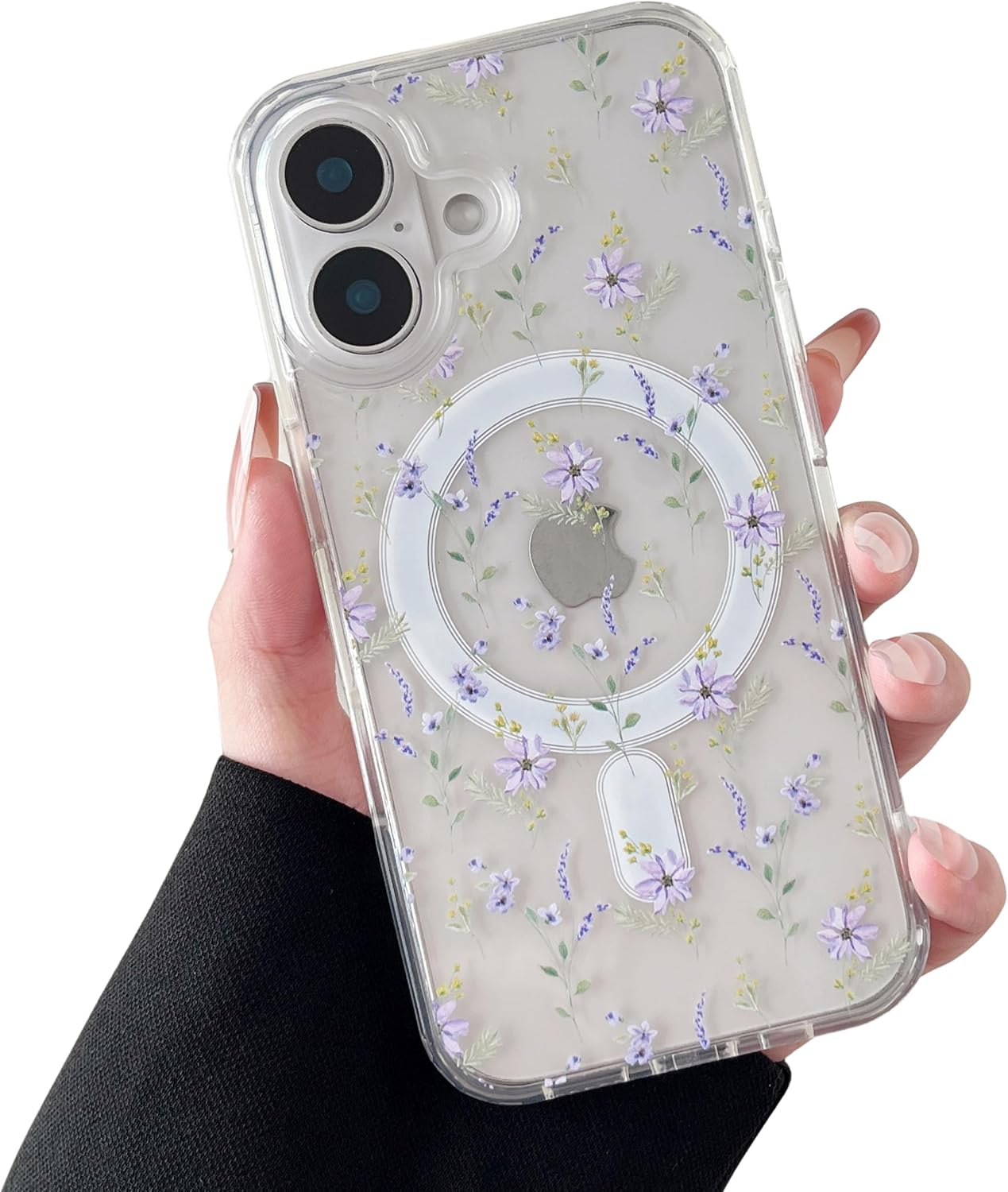 iPhone 16 MagSafe Case – Big White Flower Design, Cute & Protective