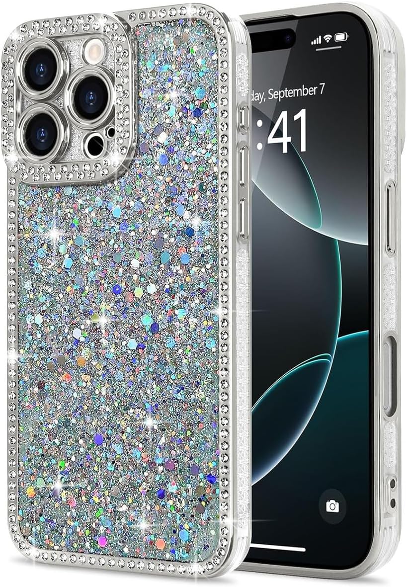 iPhone 16 Pro Max Bling Case – Crystal Diamond Bumper, Soft & Protective