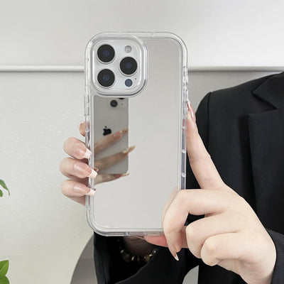 iPhone 16 Pro Max Mirror Case – Glossy, Shockproof, Clear Makeup Cover