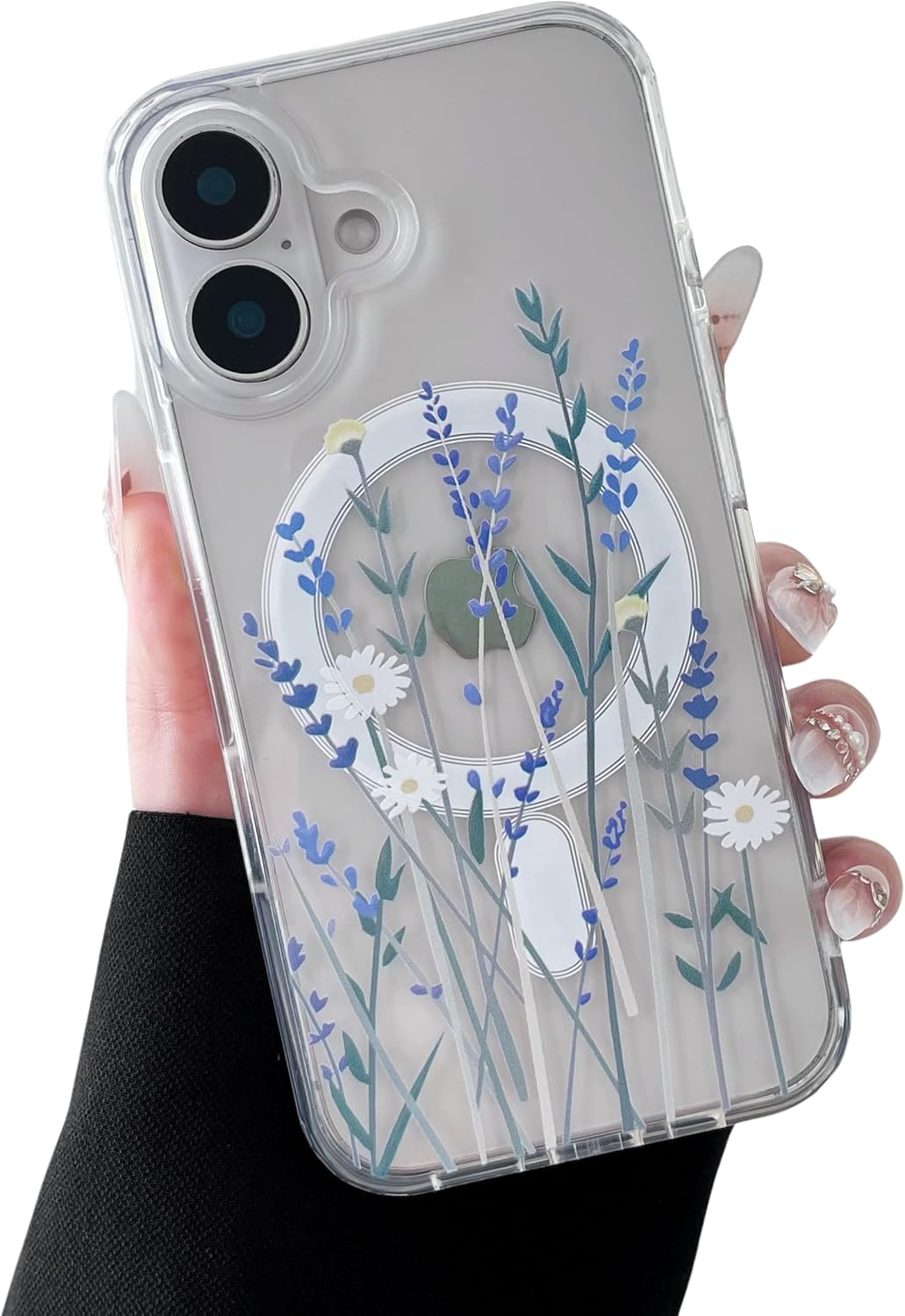 iPhone 16 MagSafe Case – Big White Flower Design, Cute & Protective