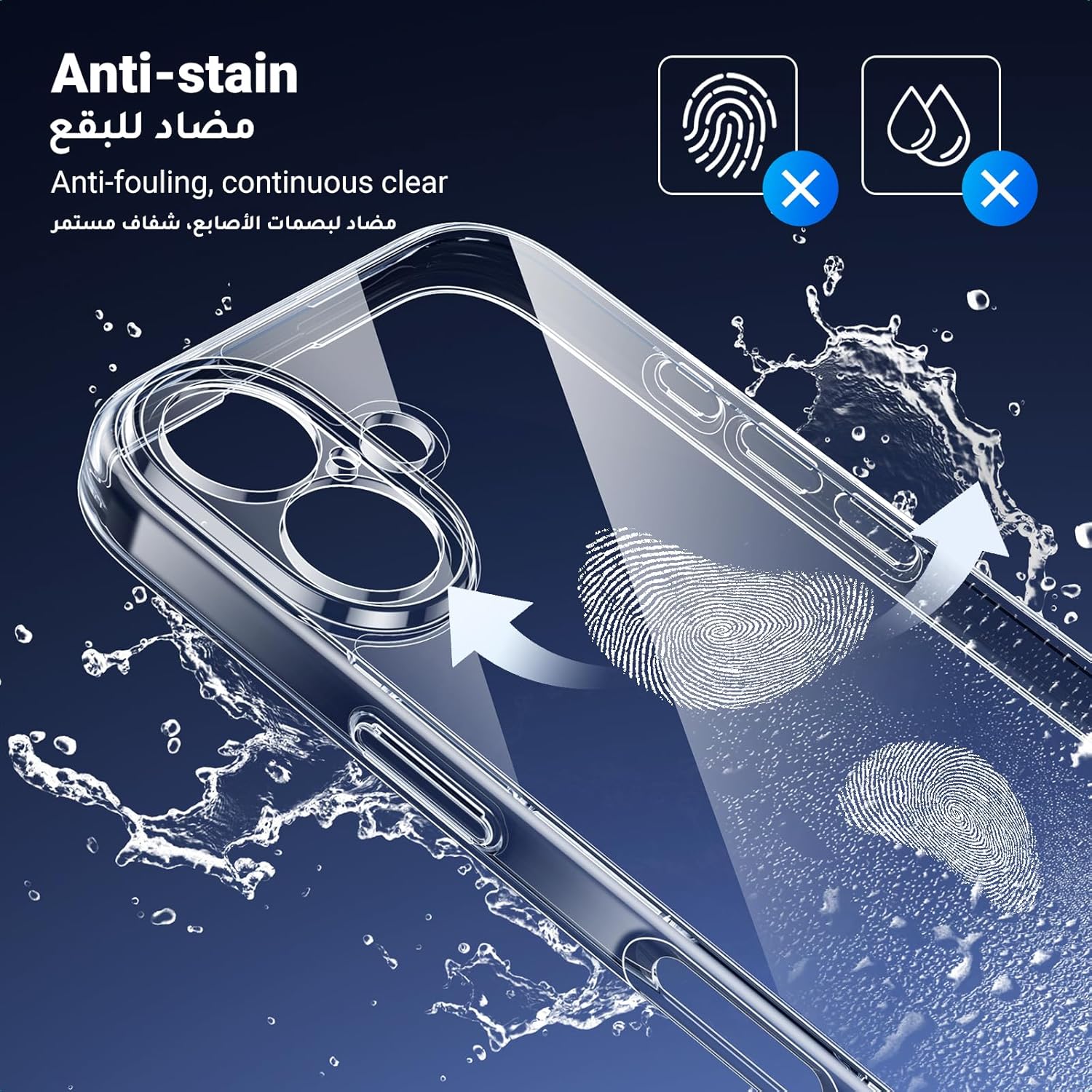 Phone 16 Clear Case – MIL-Grade, iCrystal Tech, Anti-Scratch, Slim with Air-Guard