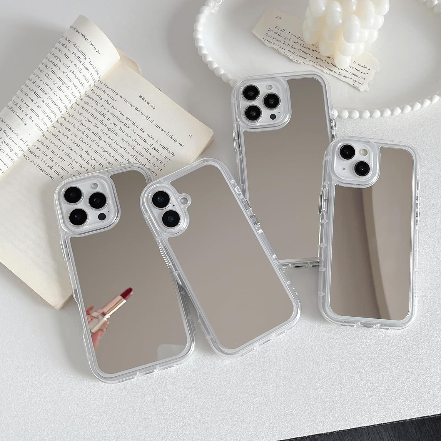 Mirror iPhone 16 Plus Case – Glossy Clear Shockproof Bumper with Raised Edges